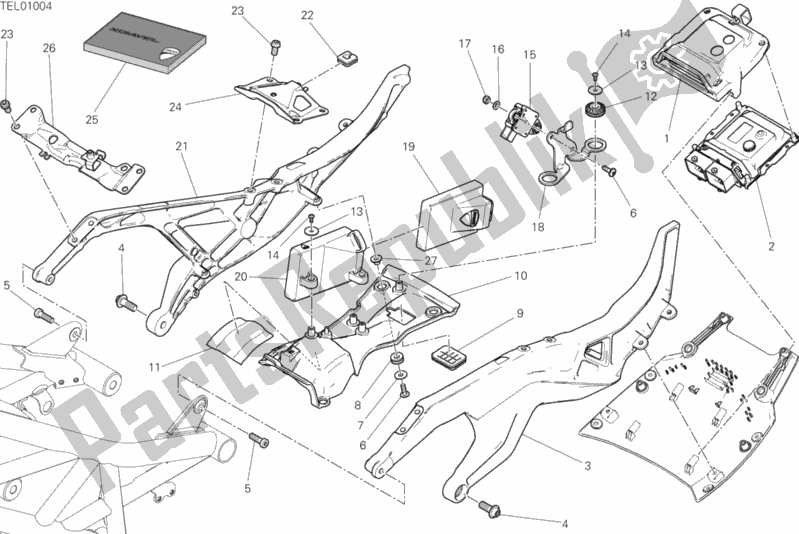 All parts for the Rear Frame Comp. Of the Ducati Diavel Xdiavel Brasil 1260 2017